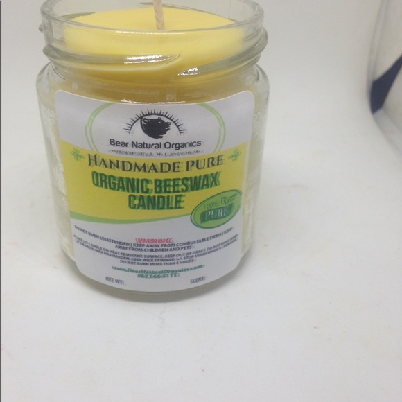 Unscented organic beeswax candle 4 oz - Picture 3 of 6